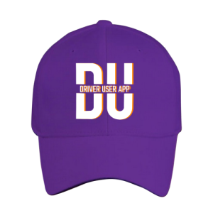 Gorra morada con logotipo DU DriverUser App